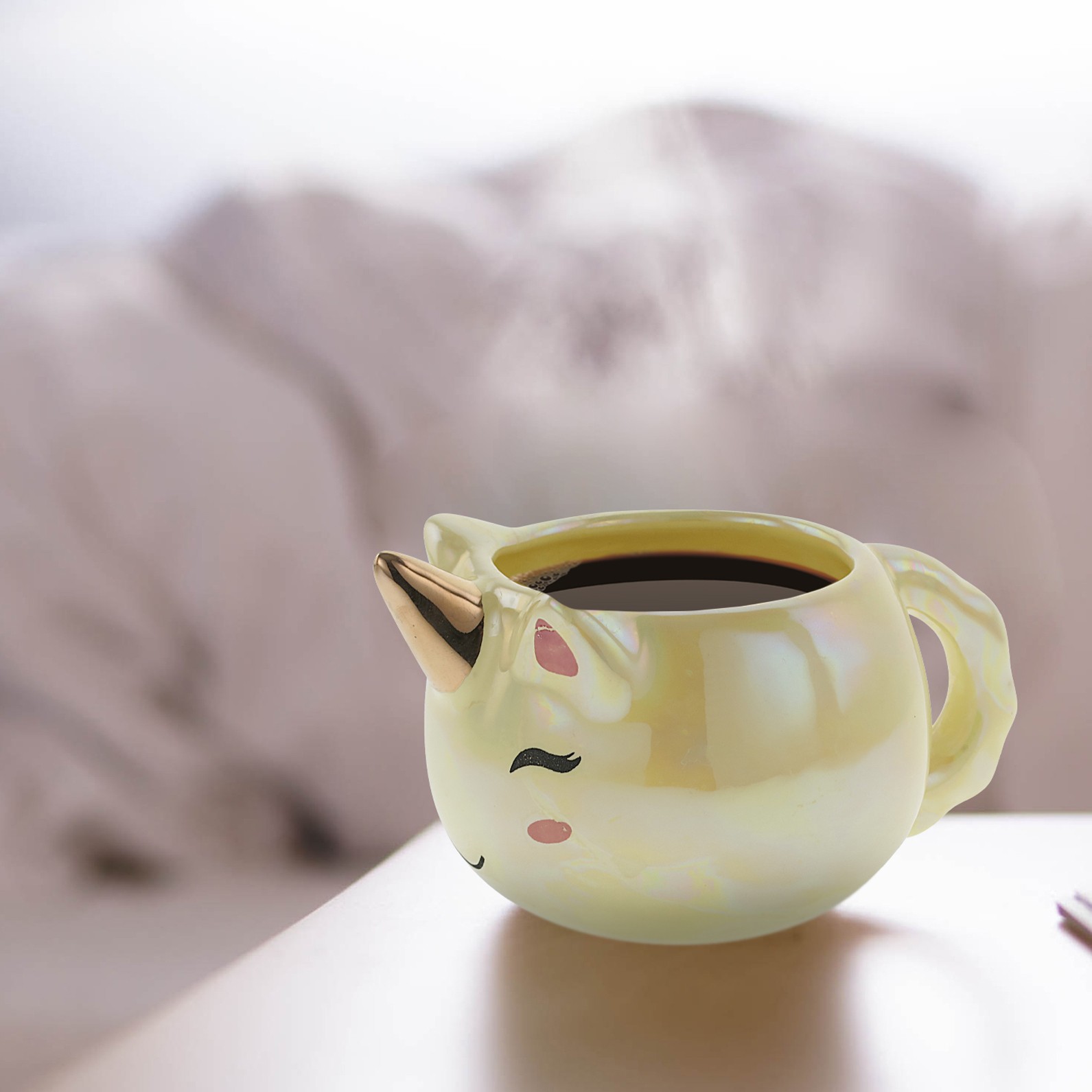 ماگ سرامیکی مدل یونیکورن زردمدل A100