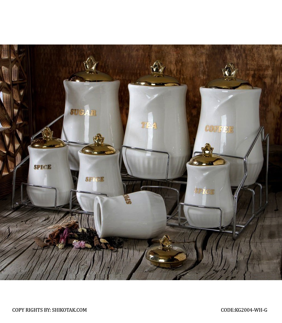 ست پاسماوری مدرن مدل همتا سفید طلایی