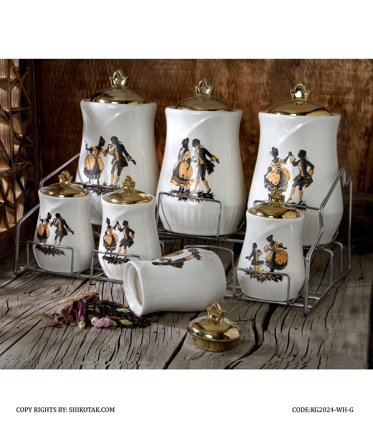 سرویس پاسماوری چینی مدل DANCE سفید طلایی