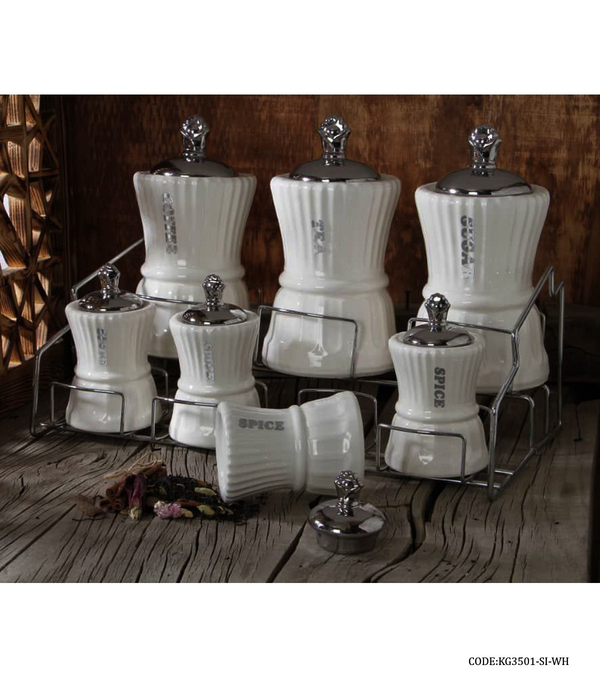 سرویس پاسماوری چینی مدل مهلا سفید نقره ای