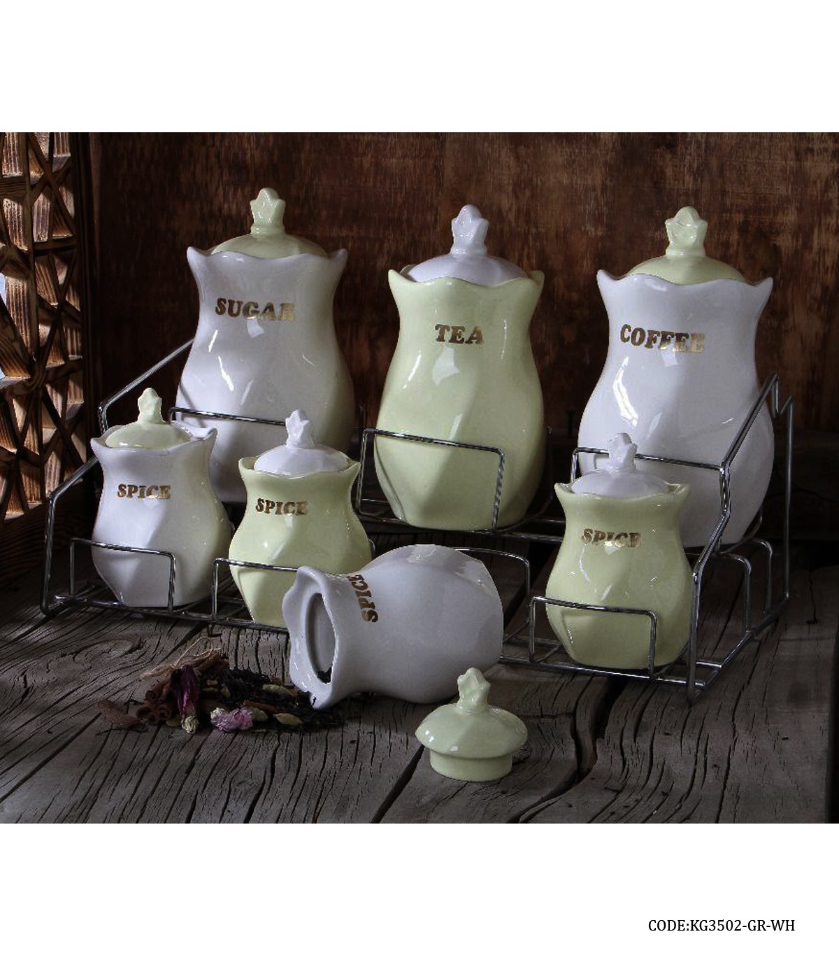 سرویس پاسماوری کلاسیک مدل مه لقا سفید سبز