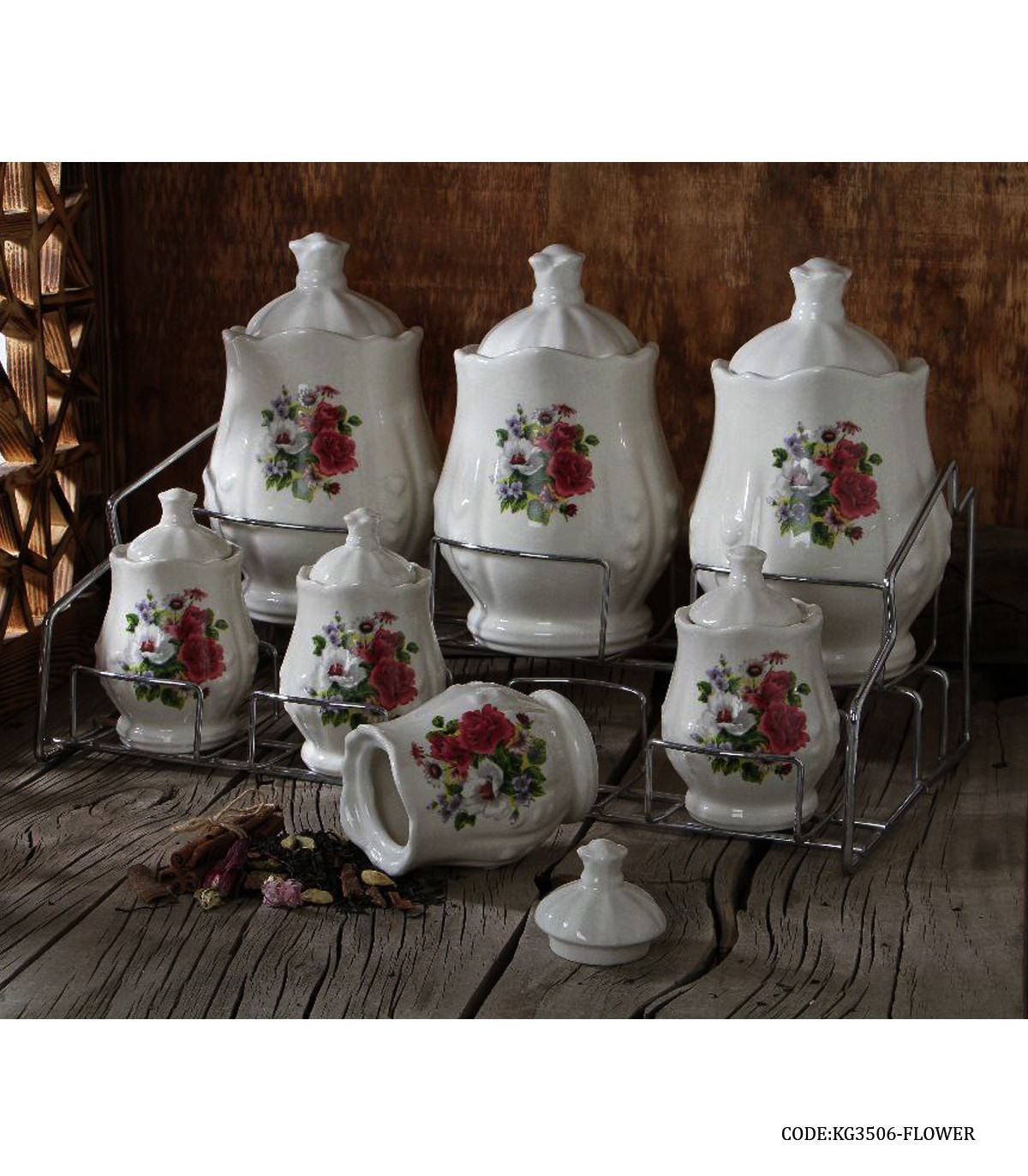 سرویس پاسماوری زیبا مدل FLOWER سفید