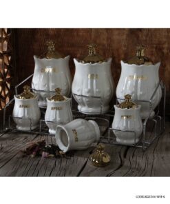 سرویس پاسماوری زیبا مدل FLOWER سفید طلایی