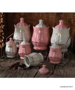 سرویس پاسماوری زیبا مدل FLOWER صورتی سفید