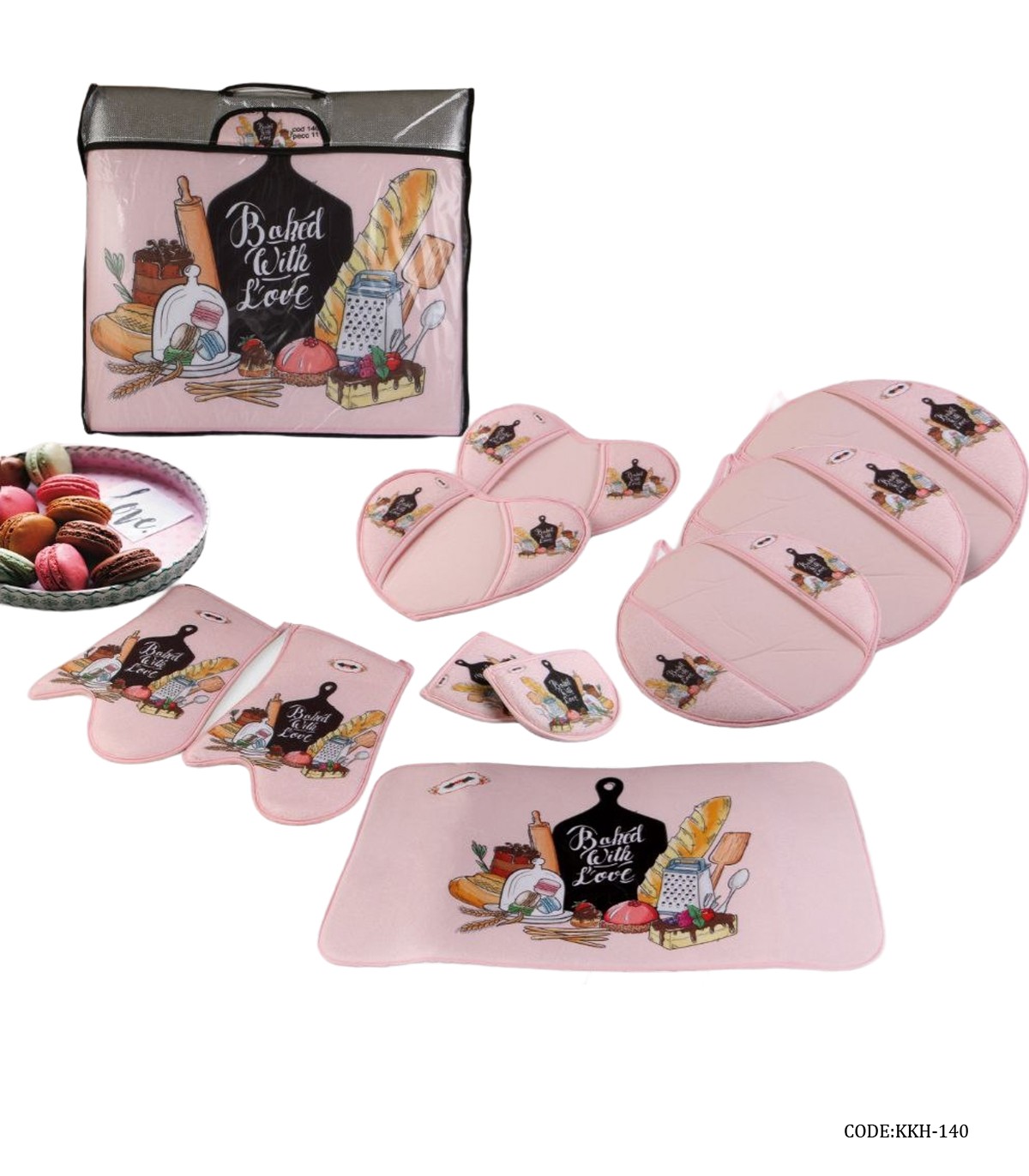 سرویس آشپزخانه پارچه ای مدل baked whit love