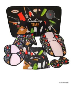 سرویس آشپزخانه پارچه ای مدل cooking time black