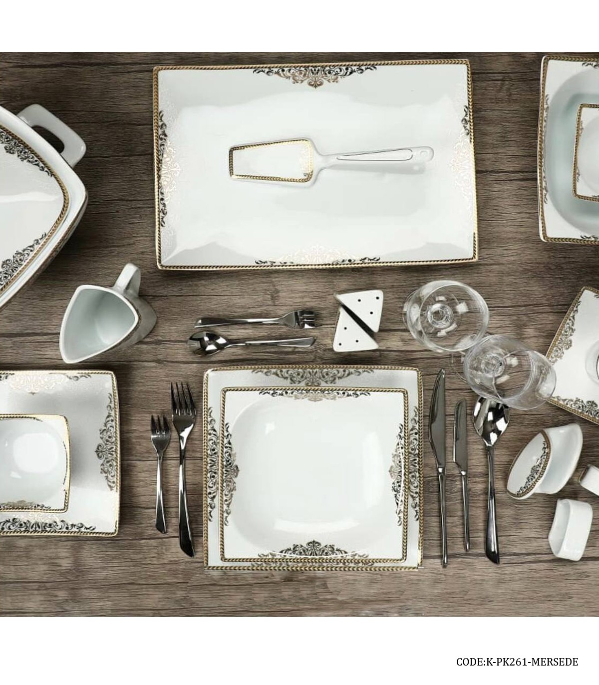 سرویس چینی پردیس 12 نفره 101 پارچه سری ونوس طرح مرسده