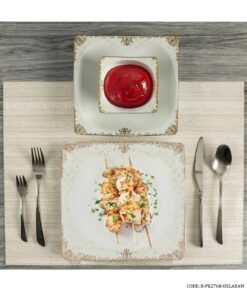 سرویس چینی پردیس 12 نفره 101 پارچه سری ونوس طرح دل آرام