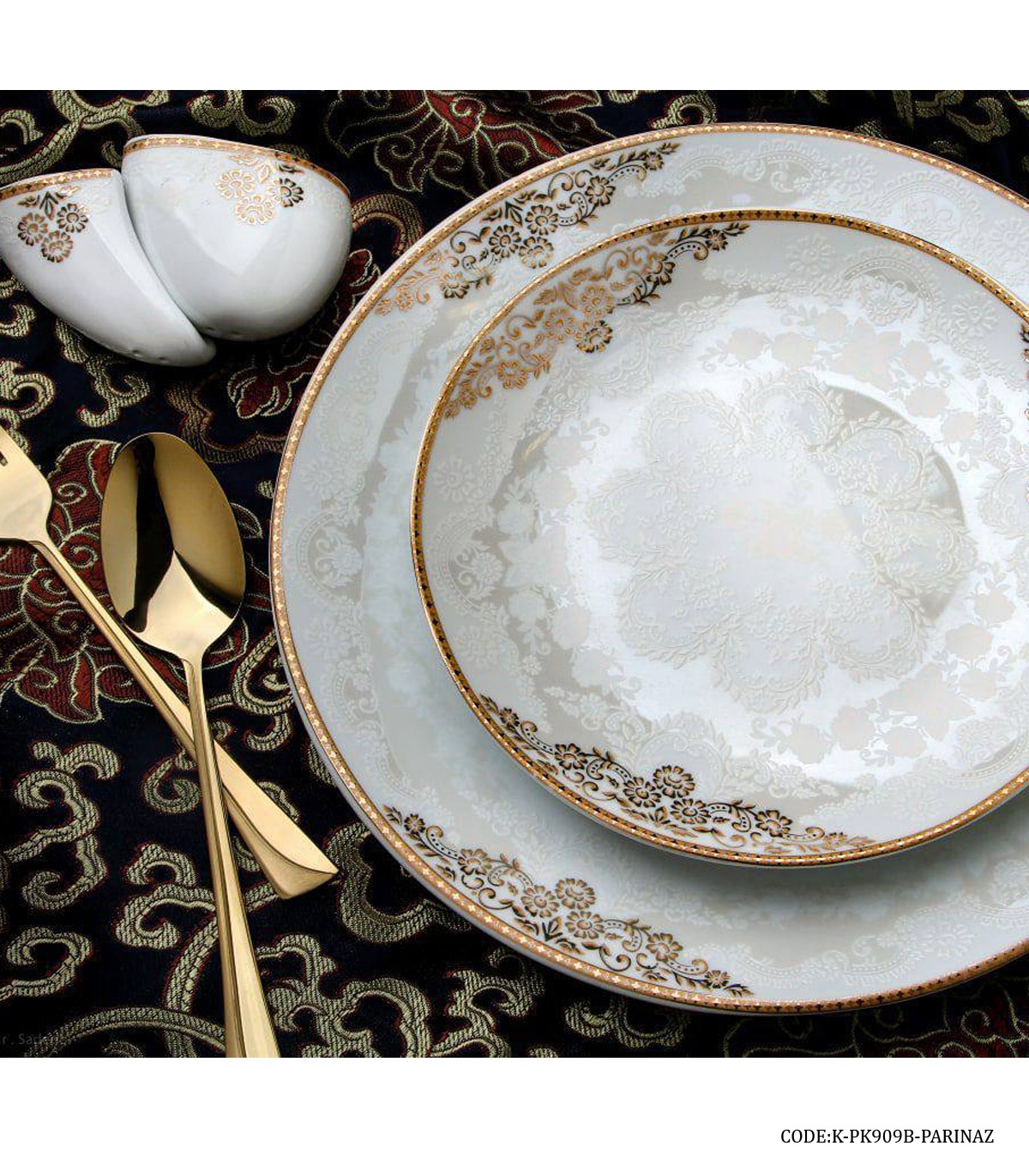 سرویس چینی پردیس 12 نفره 93 پارچه سری هرمس طرح پریناز