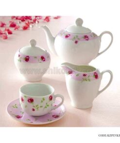 ظروف 6 نفره چینی زرین طرح پینک رز