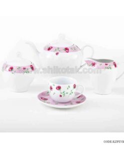 ظروف 6 نفره چینی زرین طرح پینک رز