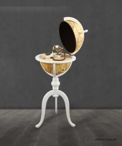 تلفن پایه دار چوبی مدل کره سفید