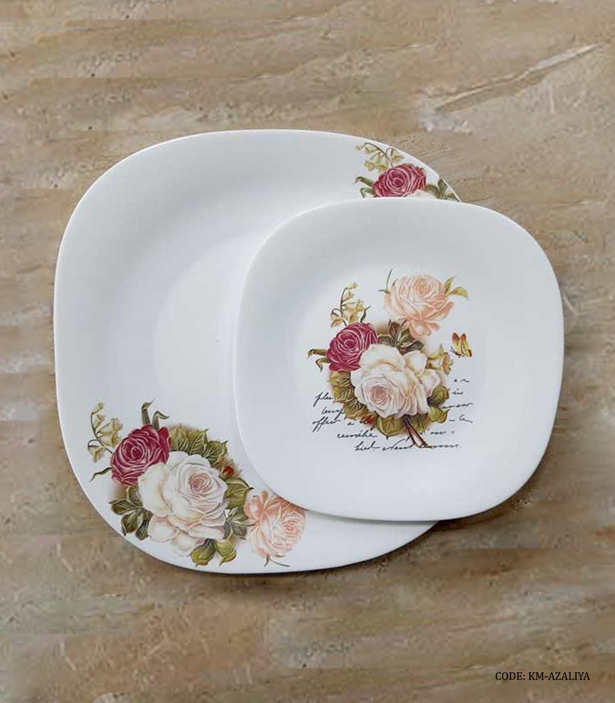 سرویس ظروف آرکوپال مربعی 26 پارچه مدل آزالیا