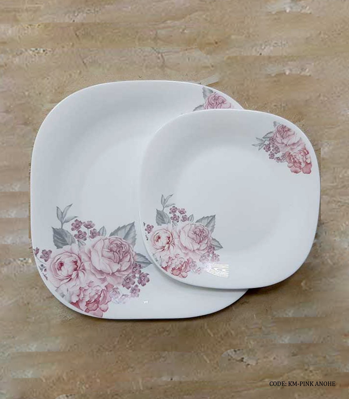 سرویس آرکوپال مربعی 26 پارچه 6 نفره مدل PINK ANOHE