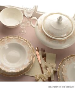 سرویس چینی پردیس 98 پارچه نیو بن چاینا طرح مارتا رزگلد