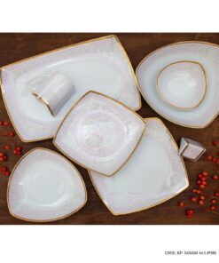 چینی پردیس 30 پارچه قالب پاریس طرح صنم کد 463 صورتی