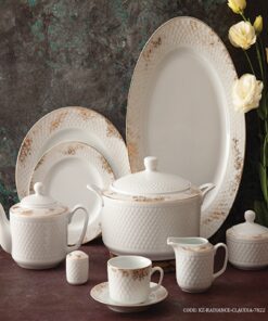 سرویس چینی 102 پارچه زرین سری رادیانس مدل کلودیا