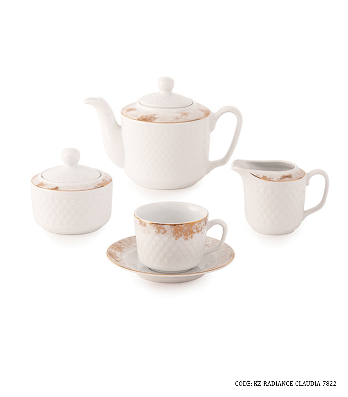 سرویس چینی 102 پارچه زرین سری رادیانس مدل کلودیا