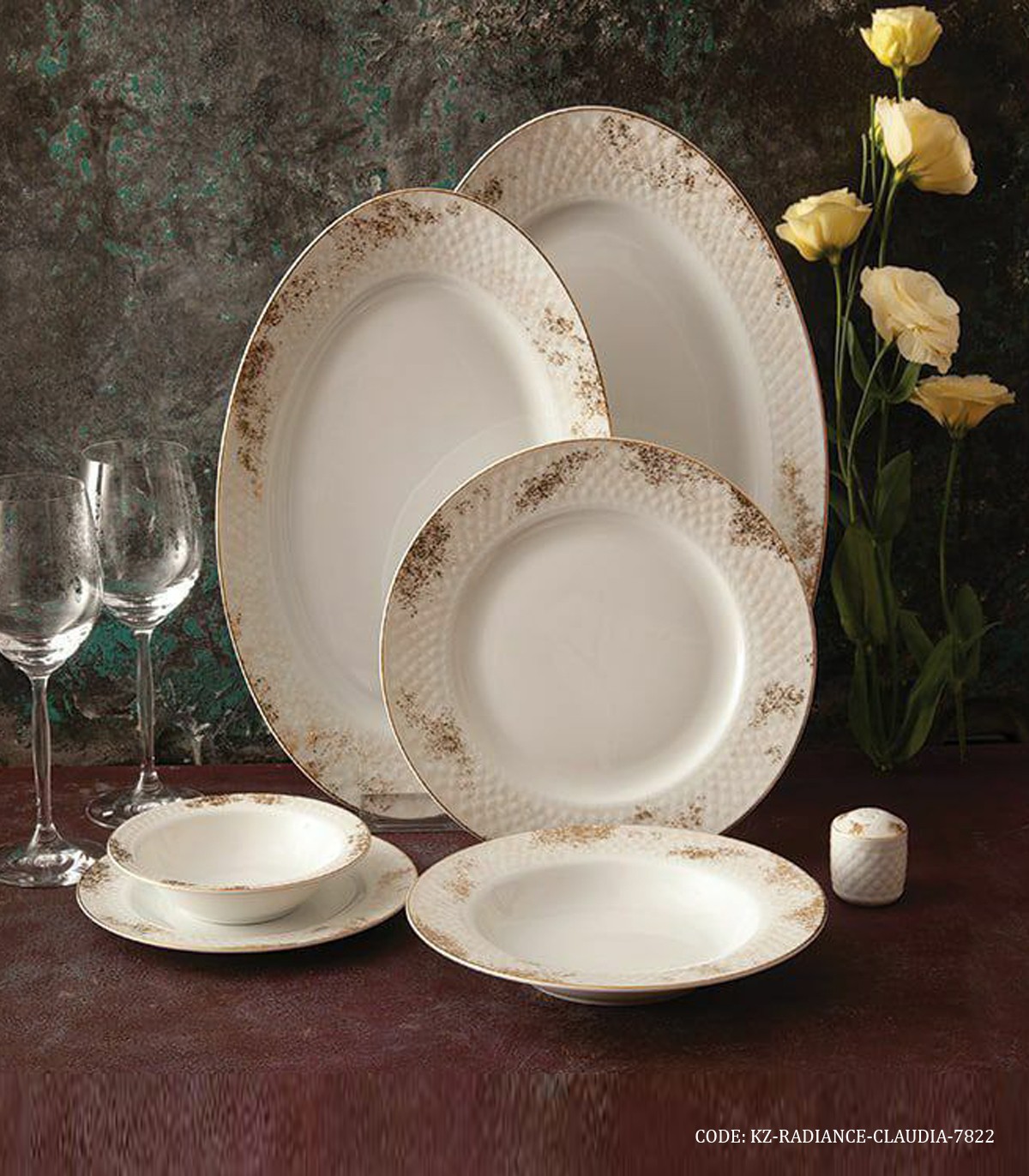 سرویس چینی 28 پارچه زرین سری رادیانس مدل کلودیا