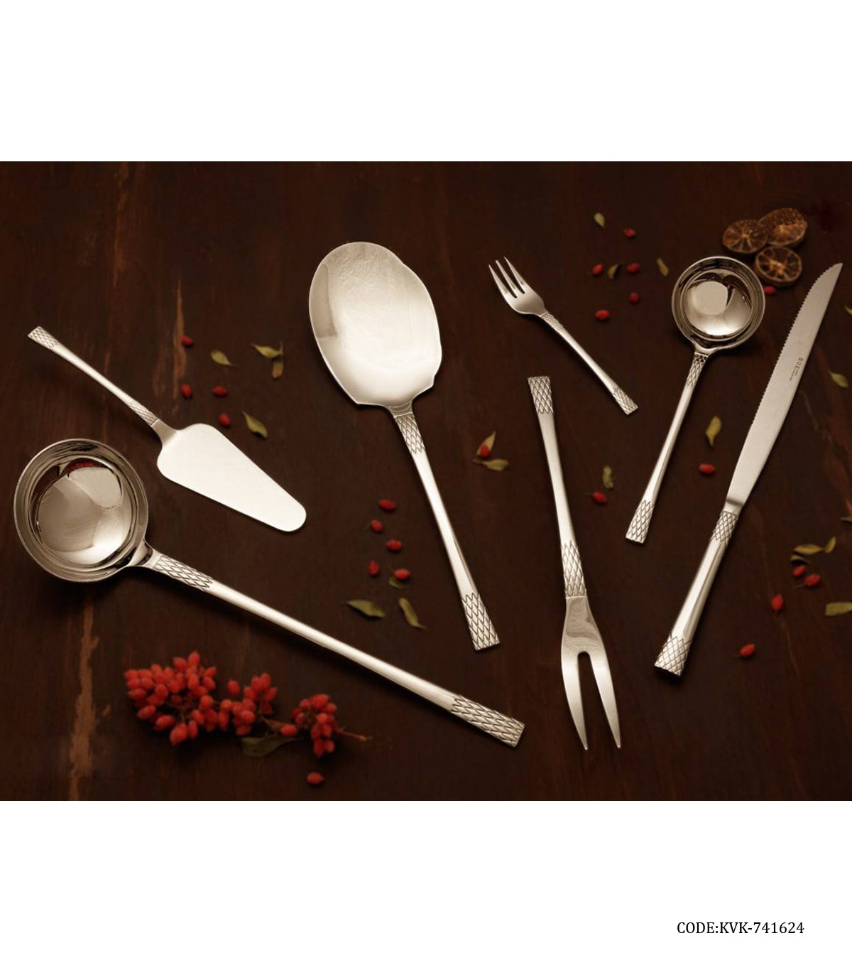 سرویس قاشق چنگال کامل 138 پارچه مدل 741624