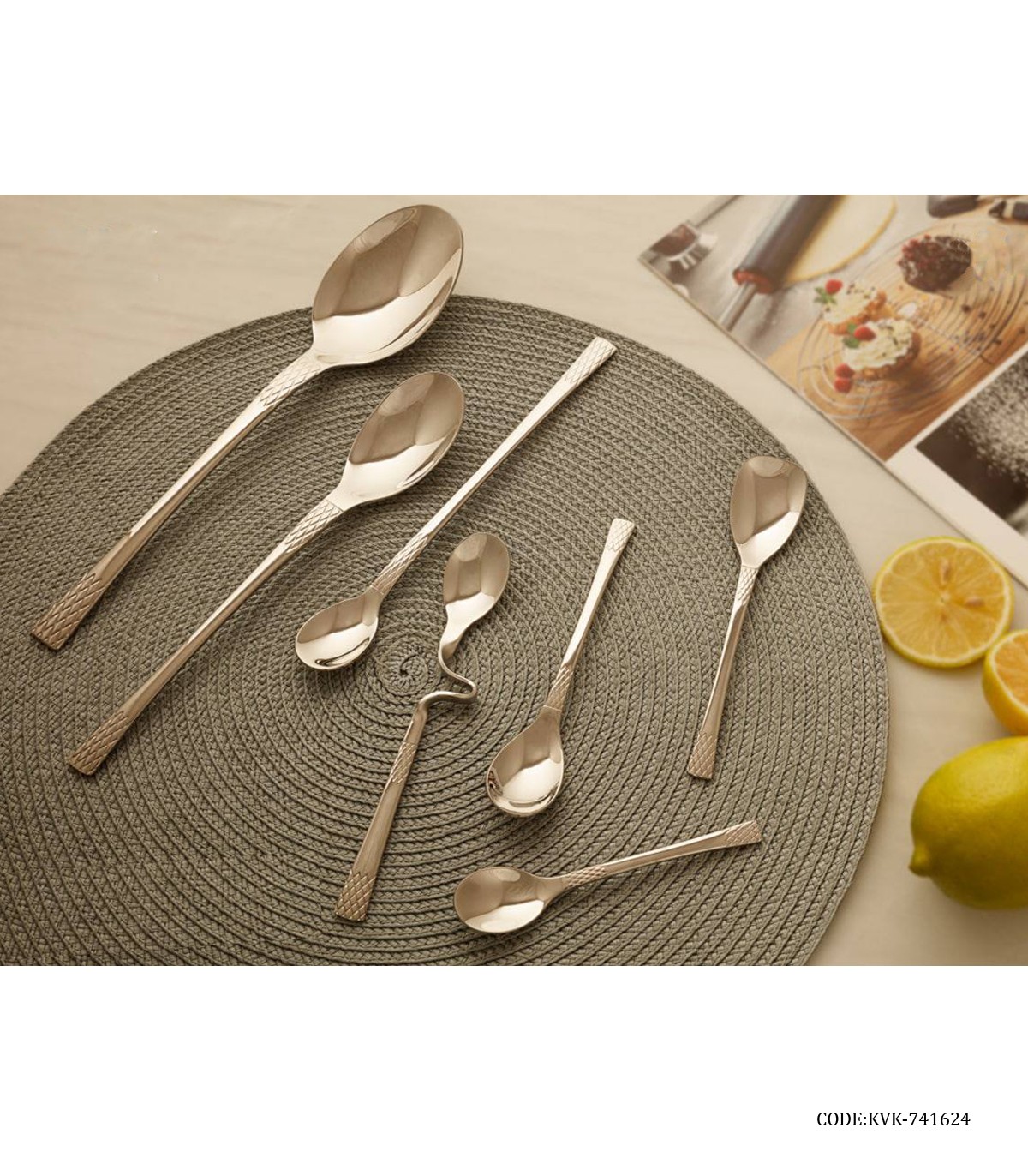 سرویس قاشق چنگال کامل 138 پارچه مدل 741624