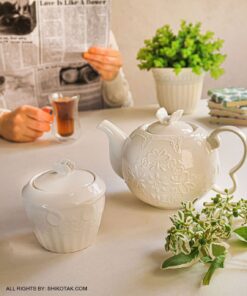 ست قوری و قندان اینگلیش هوم سفید