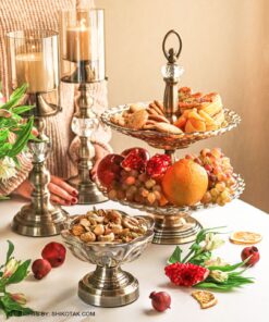 جاشمعی پایه برنزی کریستالی