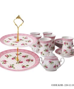 ست پذیرایی چای خوری کمر باریک و شیرینی خوری طرح فلورا