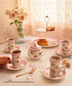 ست پذیرایی چای خوری کمر باریک و شیرینی خوری طرح فلورا