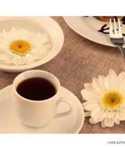 ظروف چینی 6 نفره زرین طرح سفید