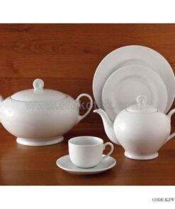 ظروف چینی 6 نفره زرین طرح سفید