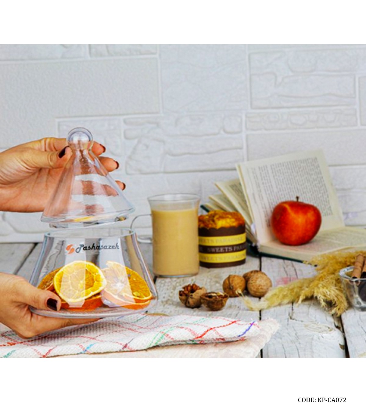 شکلات خوری دربدار شیشه ای مدل هرمی