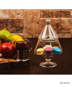 شکلات خوری پایه دار شیشه ای مدل هرمی