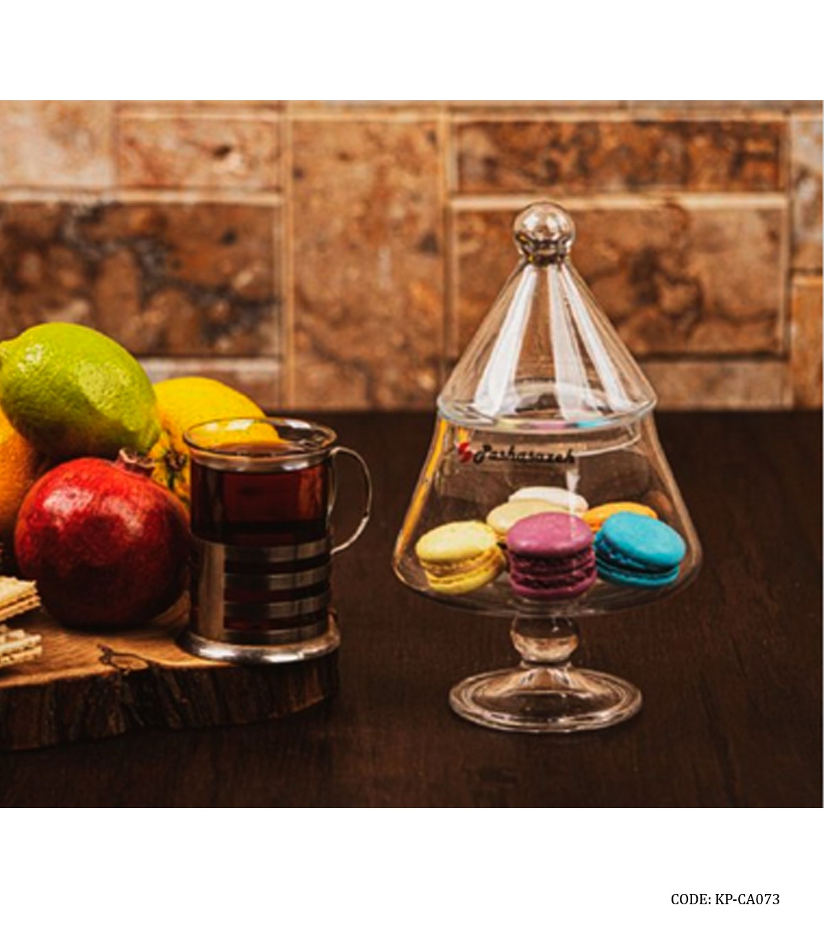 شکلات خوری پایه دار شیشه ای مدل هرمی