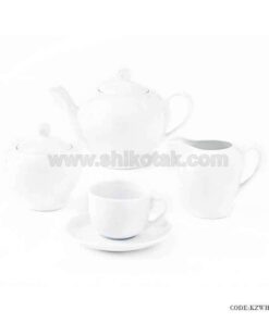 ظروف چینی 6 نفره زرین طرح سفید