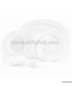 ظروف چینی 6 نفره زرین طرح سفید