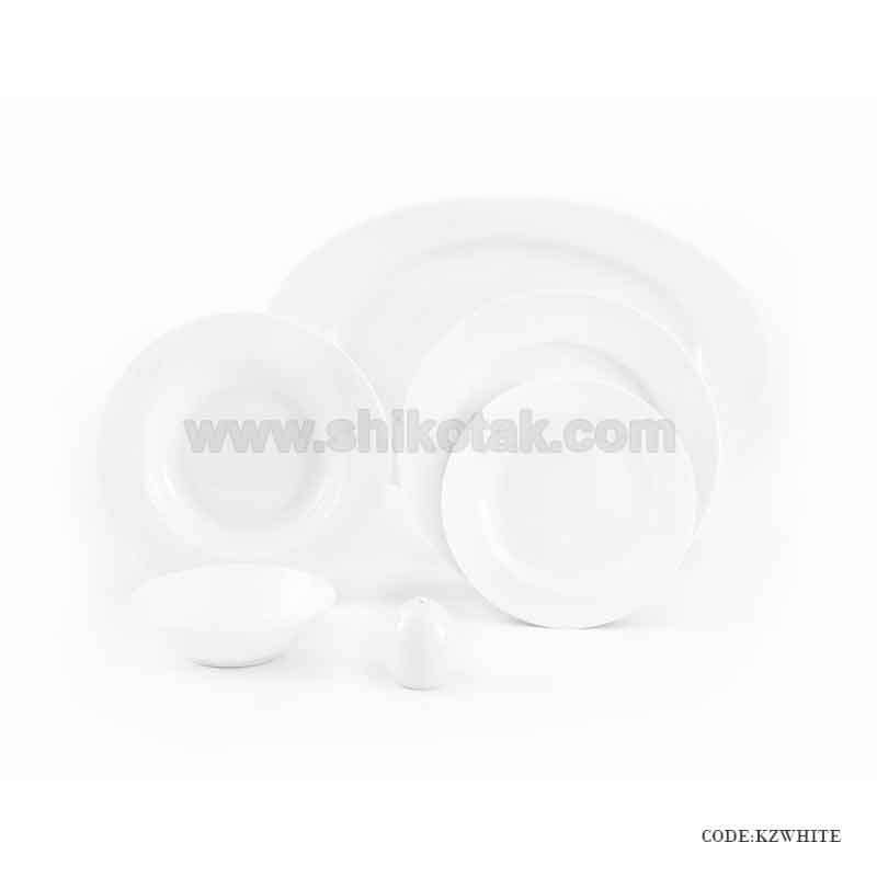 ظروف چینی 6 نفره زرین طرح سفید