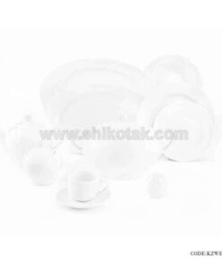 ظروف چینی 6 نفره زرین طرح سفید