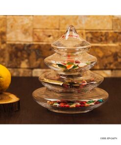 شکلات خوری سه طبقه شیشه ای مدل کاج
