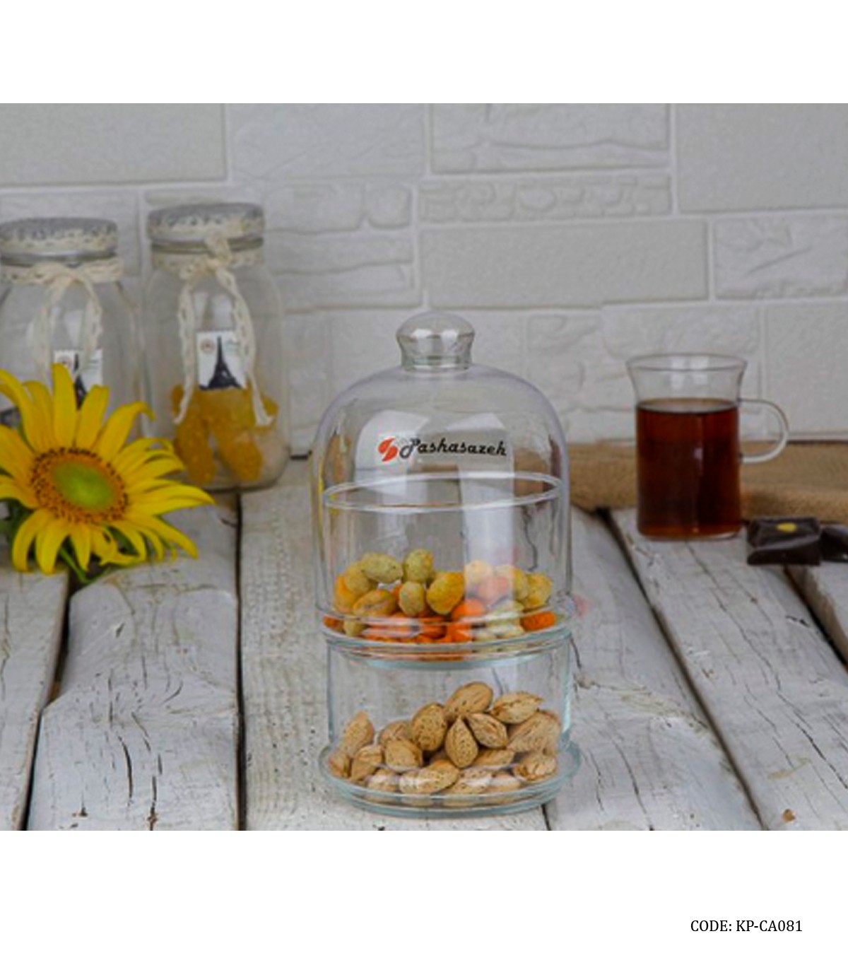 عسل خوری دو طبقه بلوری مدل 081