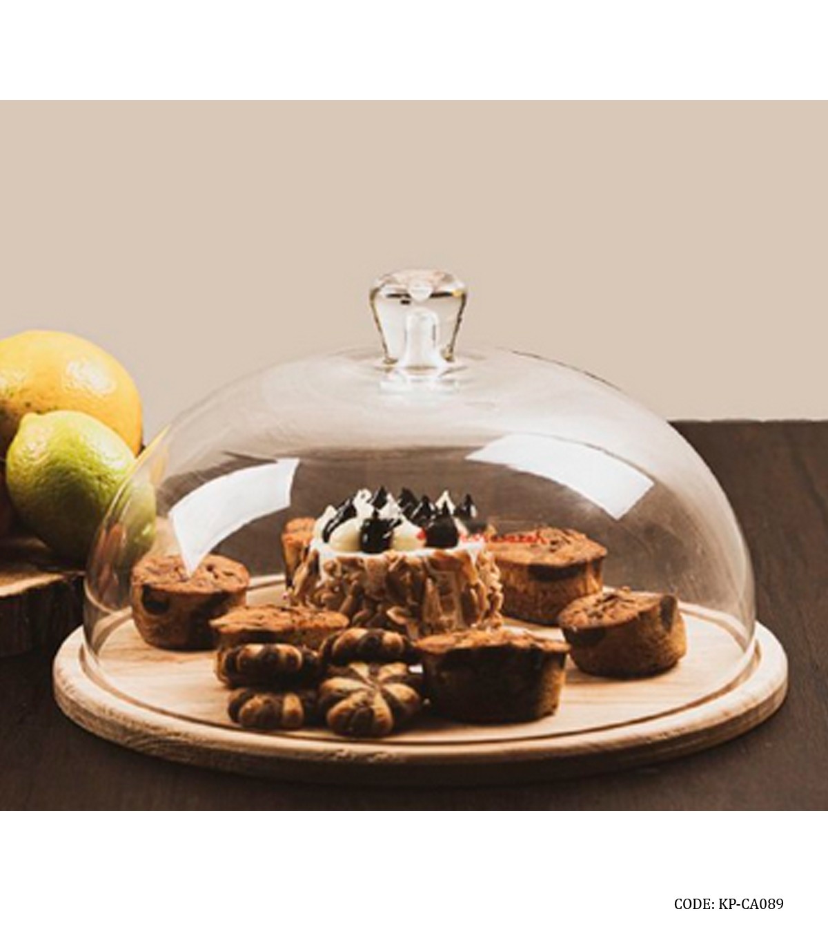 کیک خوری گرد صفحه چوبی مدل 089