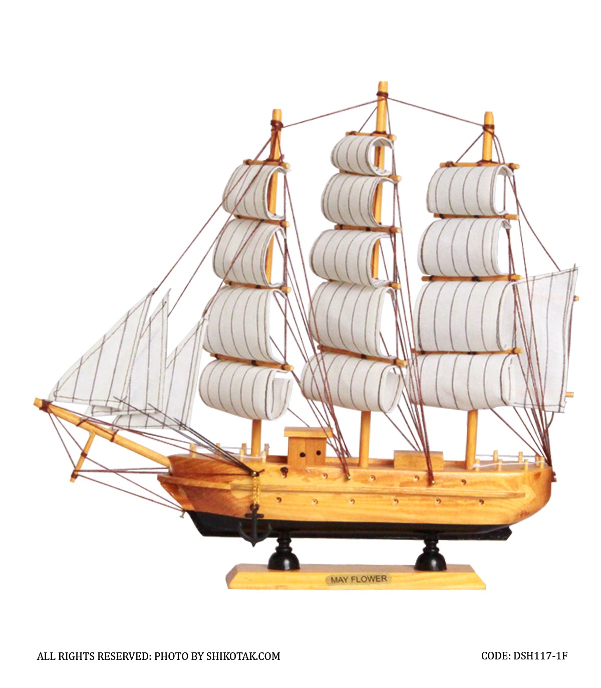 ماکت کشتی چوبی گردویی