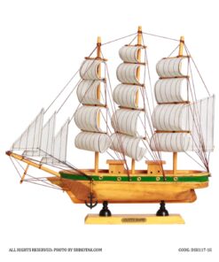 ماکت کشتی چوبی گردویی سبز