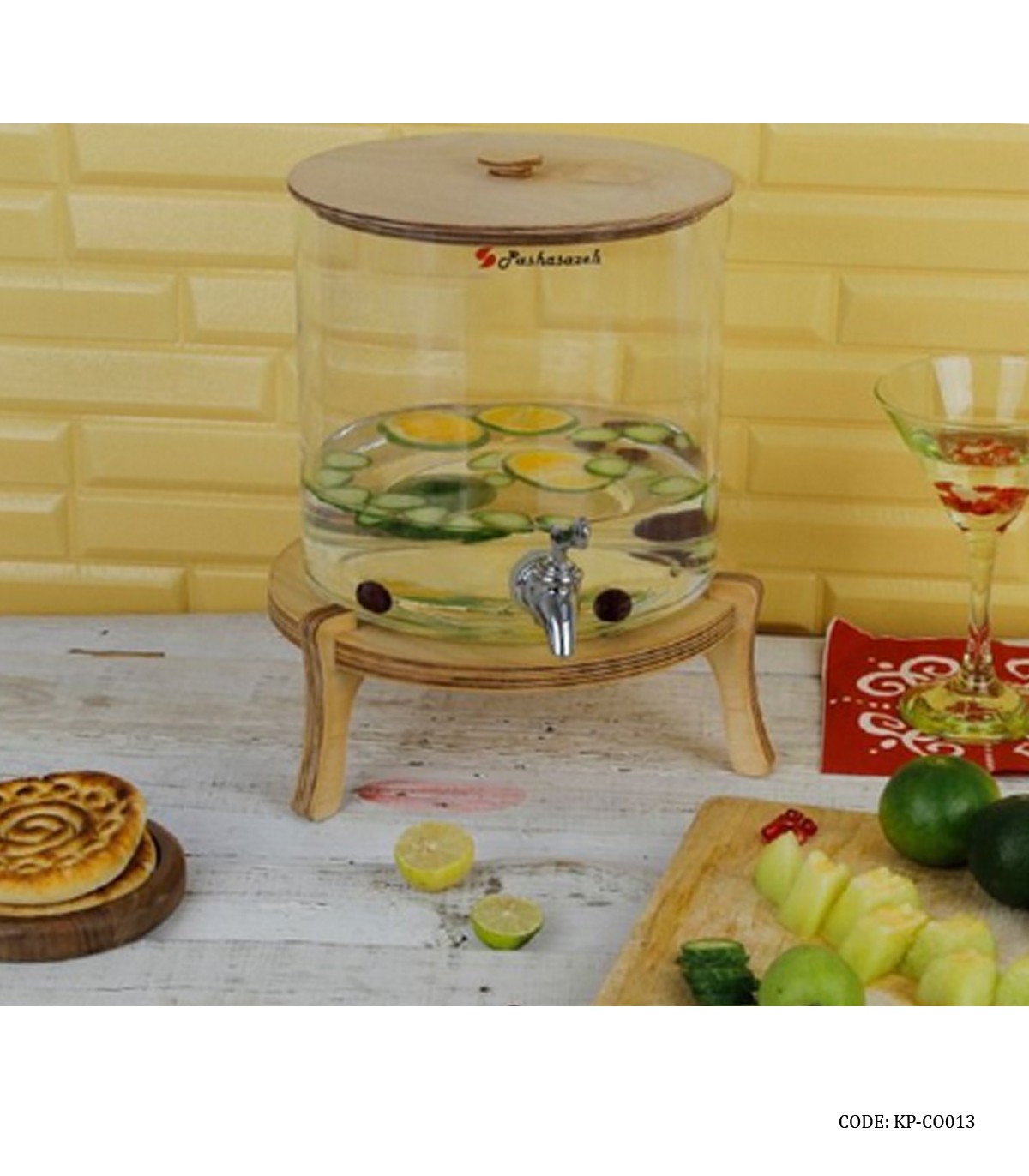 کلمن چوبی شیشه ای یک طبقه مدل 013