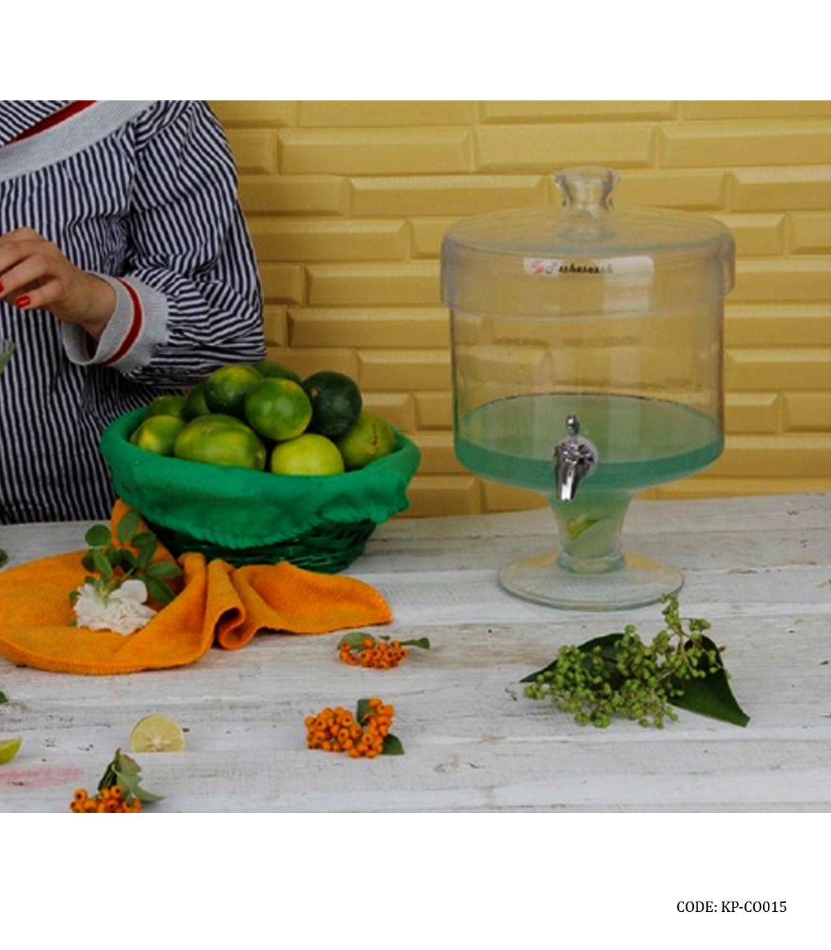 کلمن یک طبقه پایه بلور درب شیشه ای مدل 015