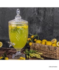 کلمن شیشه ای پایه بلور 5 لیتری مدل پریما