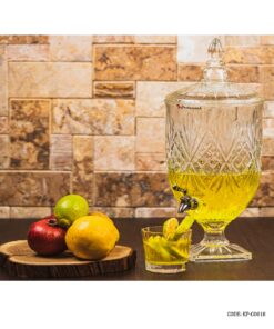 کلمن شیشه ای پایه بلور 5 لیتری مدل پریما