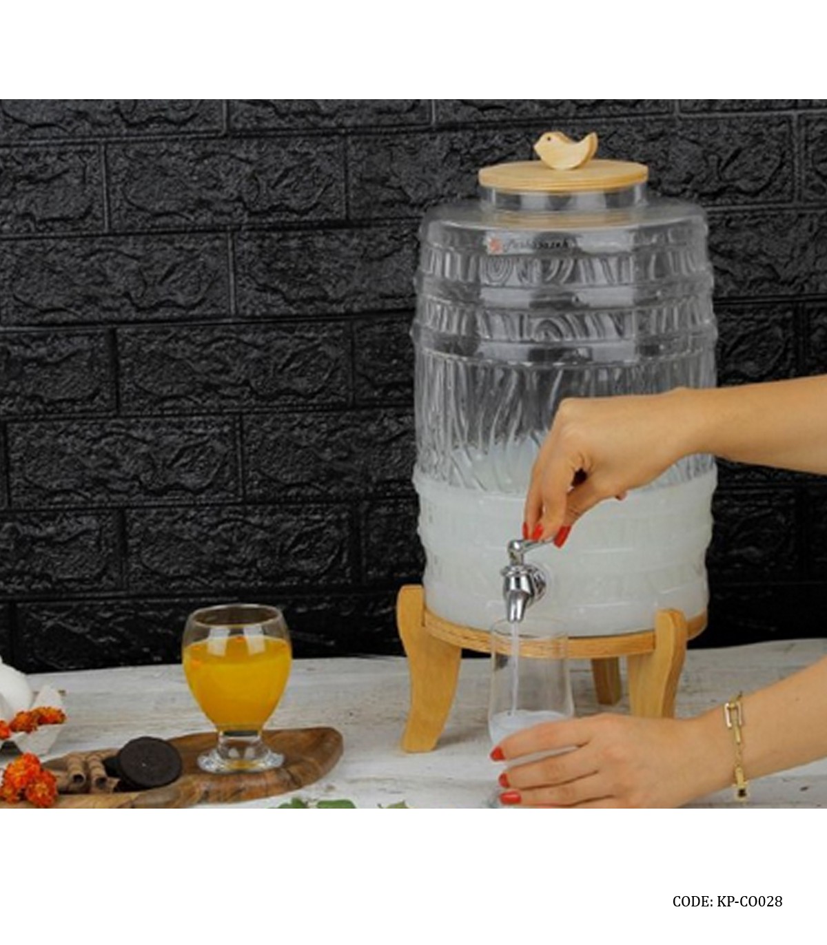 کلمن شیشه ای بشکه ای 9 لیتری مدل 028