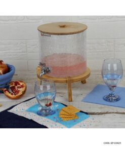 کلمن شیشه ای یک طبقه پایه چوبی مدل الماس