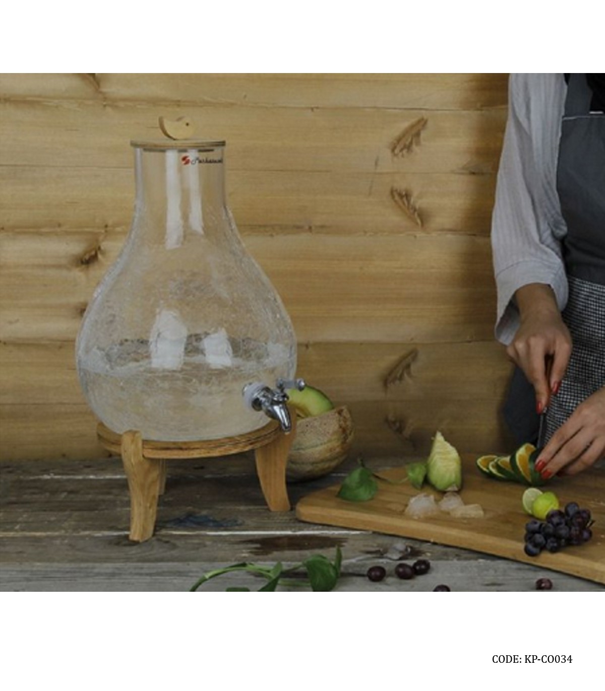 کلمن شیشه ای کوزه ای الماسی 7 لیتری مدل آیکیا